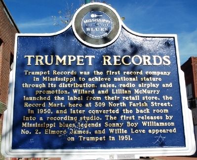 Trumpet Records Marker. Click for full size. Trumpet Records Marker image. Click for full size.