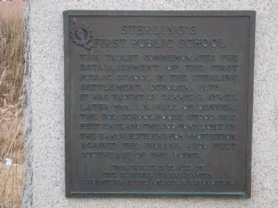 Sterling’s First Public School Marker. Click for full size. Sterling’s First Public School Marker image. Click for full size.