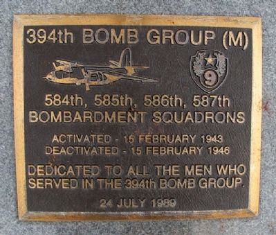 394th Bomb Group (M) Marker image. Click for full size.