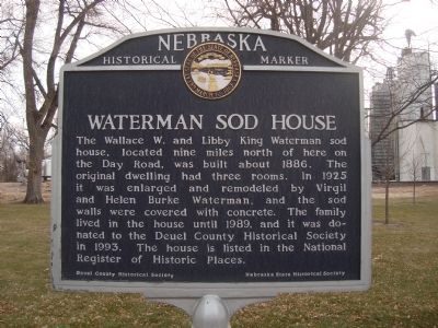 Waterman Sod House Marker image. Click for full size.