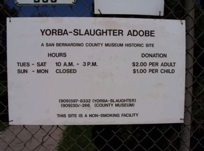 Yorba-Slaughter Adobe sign - 2006 image. Click for full size.