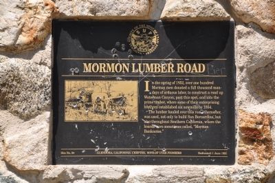 Mormon Lumber Road Marker image. Click for full size.