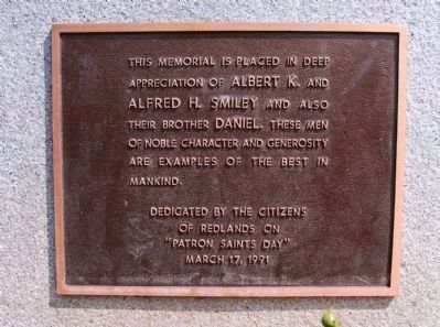 Albert K. and Alfred H. Smiley Memorial Marker image. Click for full size.