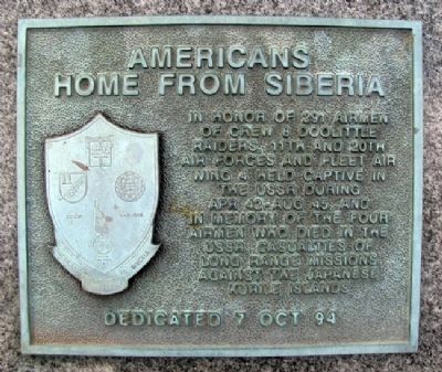 Americans Home From Siberia Marker. Click for full size. Americans Home From Siberia Marker image. Click for full size.