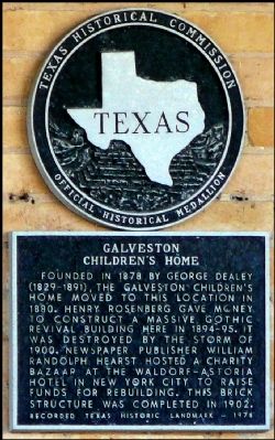 Galveston Children's Home Marker image. Click for full size.