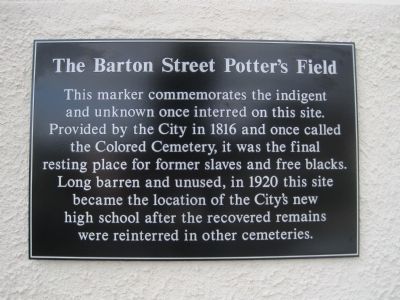 The Barton Street Potter's Field Marker image. Click for full size.