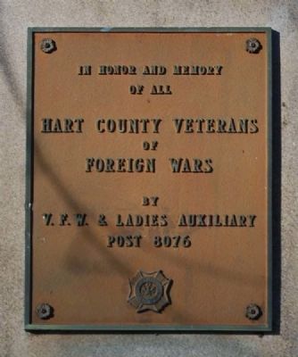 Hart County Veterans of Foreign Wars Monument Marker image. Click for full size.