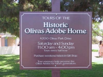 Tours of the<br>Historical Olivas Adobe Home image. Click for full size.