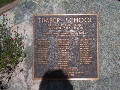 Timber School Marker image. Click for full size.