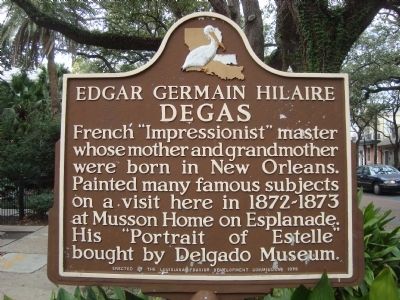 Edgar Germain Hilaire Degas Marker. Click for full size. Edgar Germain Hilaire Degas Marker image. Click for full size.