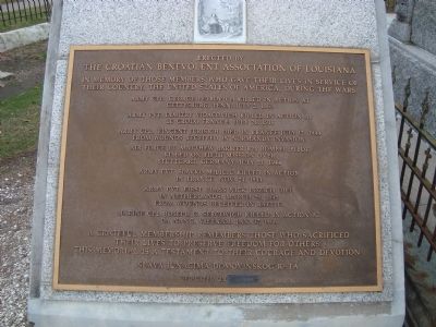 The Croatian Benevolent Association of Louisiana Marker image. Click for full size.
