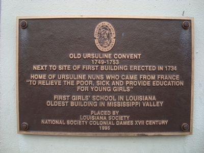 Old Ursuline Convent Marker. Click for full size. Old Ursuline Convent Marker image. Click for full size.