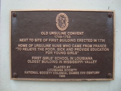 Old Ursuline Convent Marker image. Click for full size.