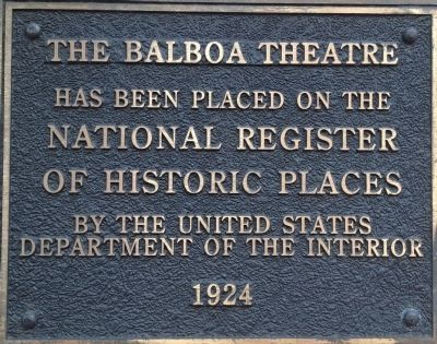 Balboa Theatre Marker image. Click for full size.