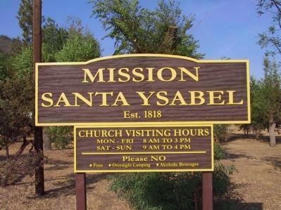 Mission Santa Ysabel<br>Est. 1818 image. Click for full size.