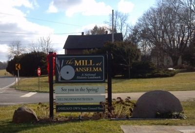 Anselma Mill Sign at Entry Road image. Click for full size.