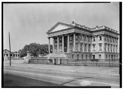 U.S. Custom House front view, Historic American Engineering Record image. Click for full size.