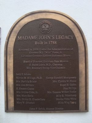 Madame John's Legacy Marker image. Click for full size.