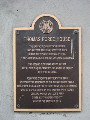 Thomas Poree House Marker. Click for full size. Thomas Poree House Marker image. Click for full size.