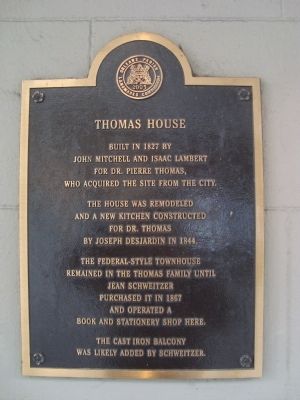 Thomas House Marker. Click for full size. Thomas House Marker image. Click for full size.