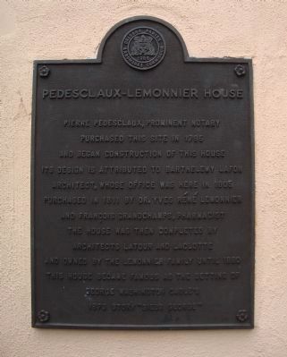 Pedesclaux-Lemonnier House Marker image. Click for full size.
