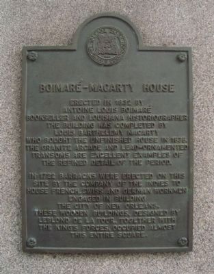 Boimar�-Macarty House Marker image. Click for full size.