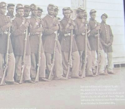 Freedom Fighters Marker - Company E, 4th <i>U.S. Colored Infantry</i>. image. Click for full size.