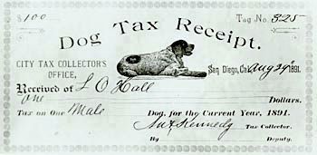 Bum's Lifetime Dog Tag Receipt image. Click for full size.