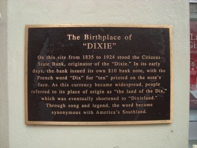 The Birthplace of “Dixie” Marker image. Click for full size.