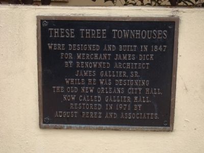 These Three Townhouses Marker image. Click for full size.