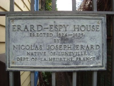 Erard-Espy House Marker image. Click for full size.