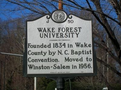 Wake Forest University Marker image. Click for full size.