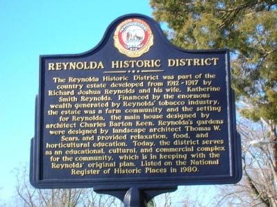 Reynolda Historic District Marker image. Click for full size.