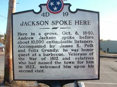 Jackson Spoke Here Marker. Click for full size. Jackson Spoke Here Marker image. Click for full size.