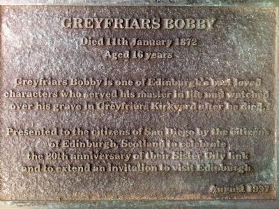 Greyfriars Bobby Marker image. Click for full size.