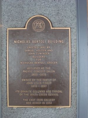 Nicholas Bertoli Building Marker. Click for full size. Nicholas Bertoli Building Marker image. Click for full size.