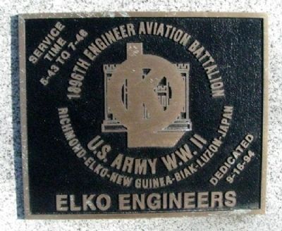 1896th Engineer Aviation Battalion Marker. Click for full size. 1896th Engineer Aviation Battalion Marker image. Click for full size.