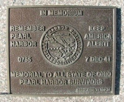 State of Ohio Pearl Harbor Survivors Marker image. Click for full size.
