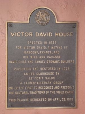 Victor David House Marker image. Click for full size.