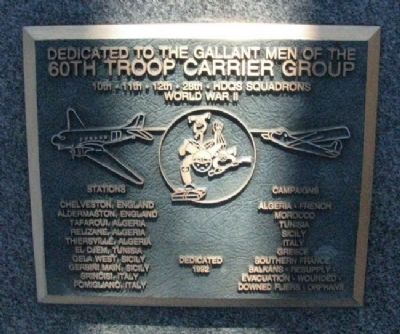 60th Troop Carrier Group Marker. Click for full size. 60th Troop Carrier Group Marker image. Click for full size.
