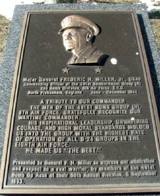 Maj Gen Frederic H. Miller, Jr., USAF Marker image. Click for full size.