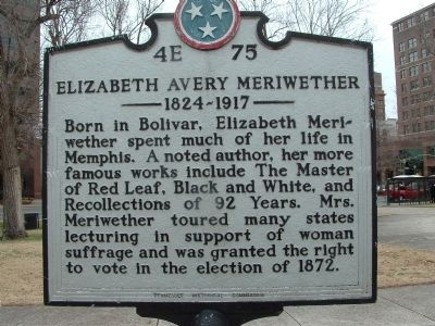 Elizabeth Avery Meriwether Marker image. Click for full size.