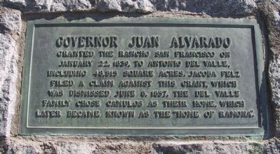 Governor Juan Alvarado Marker image. Click for full size.