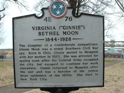 VIRGINIA "GINNIE" BETHEL MOON Marker image. Click for full size.