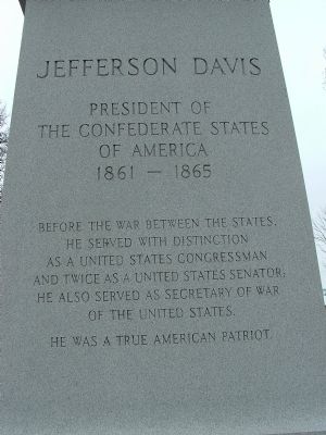 Jefferson Davis Memorial Marker image. Click for full size.