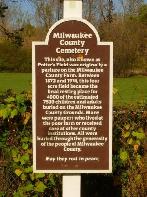 Milwaukee County Cemetery Marker image. Click for full size.