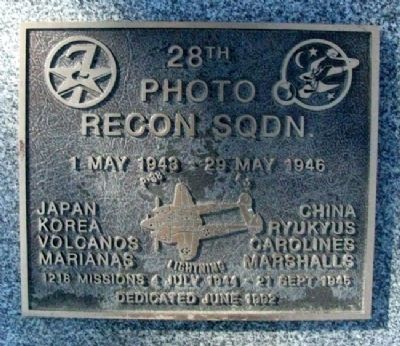 28th Photo Recon Squadron Historical Marker
