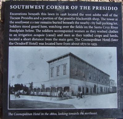 Southwest Corner of the Presidio Marker. Click for full size. Southwest Corner of the Presidio Marker image. Click for full size.