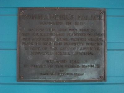 Commanders Palace Marker image. Click for full size.