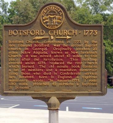 Botsford Church - 1773 Marker image. Click for full size.